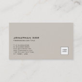 Carte De Visite Professionnel Moderne Plain Avec Logo Couleurs Élé (Dos)