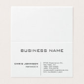Carte De Visite Professionnel Moderne Plain Simple (Extérieur déplié)