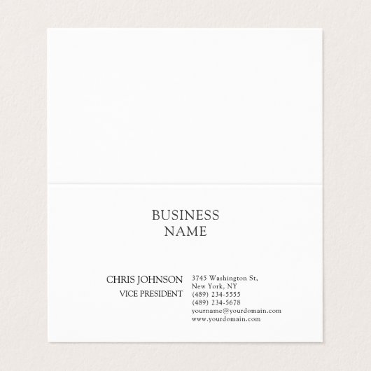 Carte De Visite Professionnel Moderne Plain Simple (Extérieur déplié)