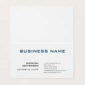 Carte De Visite Professionnel Moderne Plain Simple (Extérieur déplié)
