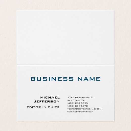 Carte De Visite Professionnel Moderne Plain Simple (Extérieur déplié)