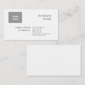 Carte De Visite Professionnel Moderne Plain Simple Linge Premium (Devant / Derrière)