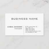 Carte De Visite Professionnel Moderne Plain Simple Premium Silk (Devant)