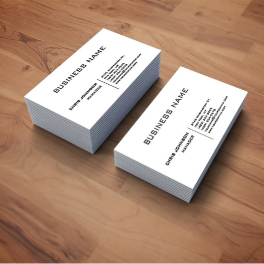 Carte De Visite Professionnel Moderne Plain Simple Premium Silk