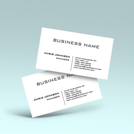 Carte De Visite Professionnel Moderne Plain Simple Premium Silk