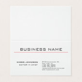 Carte De Visite Professionnel Moderne Plain Simple Premium Silk (Extérieur déplié)