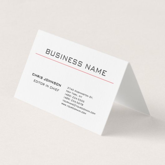 Carte De Visite Professionnel Moderne Plain Simple Premium Silk (Devant)