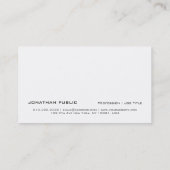 Carte De Visite Professionnel Moderne Plat Design Noir Et Blanc (Dos)