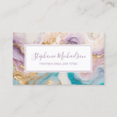 Carte De Visite Professionnel moderne Purple Gold Turquoise Abstra (Devant)