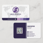 Carte De Visite Professionnel moderne QR Code personnalisé (Devant / Derrière)
