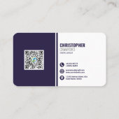 Carte De Visite Professionnel moderne QR Code personnalisé (Dos)