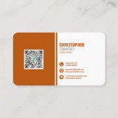 Carte De Visite Professionnel moderne QR Code personnalisé (Dos)