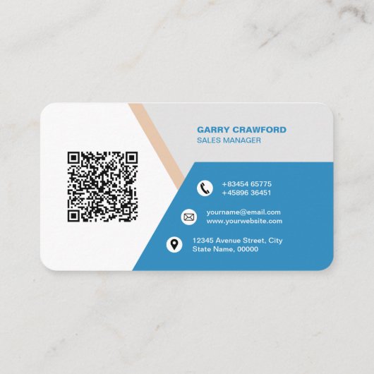 Carte De Visite Professionnel moderne QR Code personnalisé (Dos)