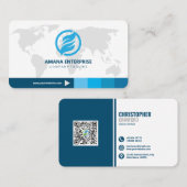 Carte De Visite Professionnel moderne QR Code personnalisé (Devant / Derrière)