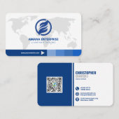 Carte De Visite Professionnel moderne QR Code personnalisé (Devant / Derrière)