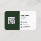 Carte De Visite Professionnel moderne QR Code personnalisé (Dos)
