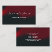 Carte De Visite Professionnel moderne Red Black Waves (Devant / Derrière)