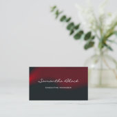 Carte De Visite Professionnel moderne Red Black Waves (Debout devant)