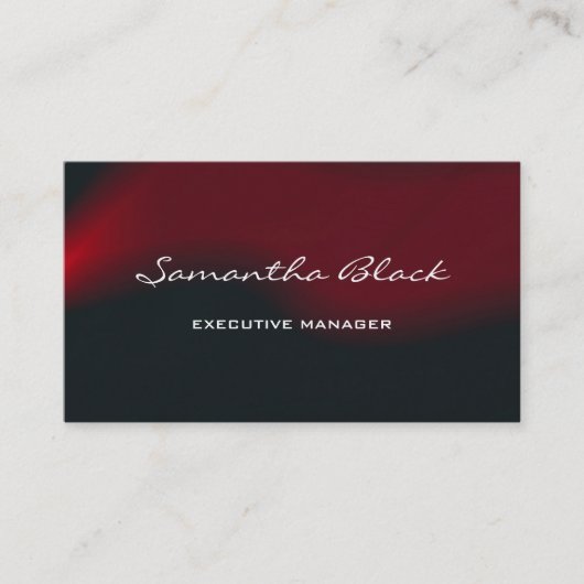 Carte De Visite Professionnel moderne Red Black Waves (Devant)