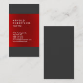Carte de visite professionnel moderne Red Grey (Devant / Derrière)