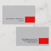 Carte de visite professionnel moderne Red Grey (Devant / Derrière)