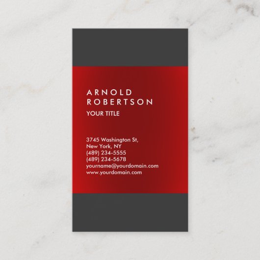 Carte de visite professionnel moderne Red Grey élé (Devant)