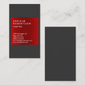 Carte de visite professionnel moderne Red Grey élé (Devant / Derrière)