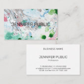 Carte De Visite Professionnel Moderne Rose Bleu Vert tendance (Devant / Derrière)