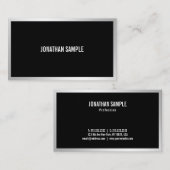 Carte De Visite Professionnel moderne Silver Élégant Modèle simple (Devant / Derrière)