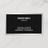 Carte De Visite Professionnel moderne Silver Élégant Modèle simple (Dos)