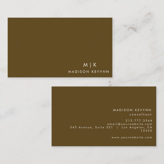 Carte De Visite Professionnel Moderne Simple (Devant / Derrière)