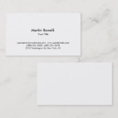 Carte de visite professionnel moderne simple blanc (Devant / Derrière)