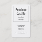 Carte De Visite Professionnel Moderne Simple Blanc simple (Devant)