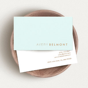 Carte De Visite Professionnel Moderne Simple Bleu Minimaliste