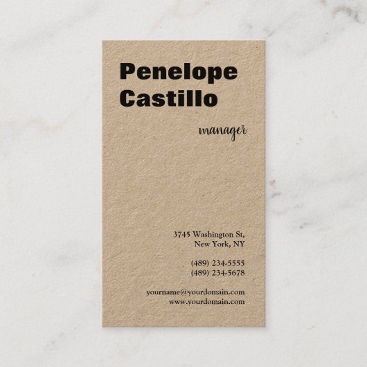 Carte De Visite Professionnel Moderne Simple Design (Devant)