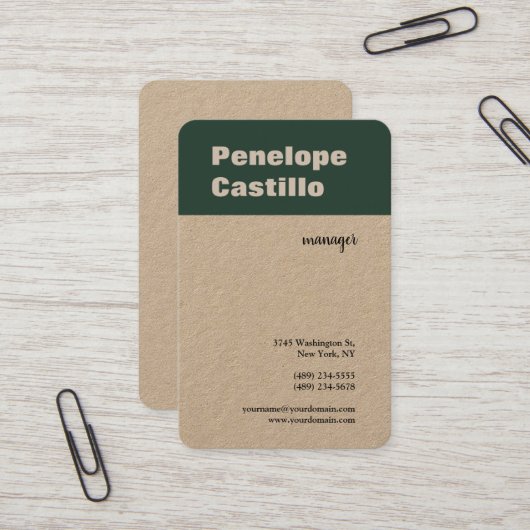 Carte De Visite Professionnel Moderne Simple Design (Devant/Arrière en situation)