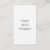 Carte De Visite Professionnel Moderne Simple Design élégant Linge  (Dos)