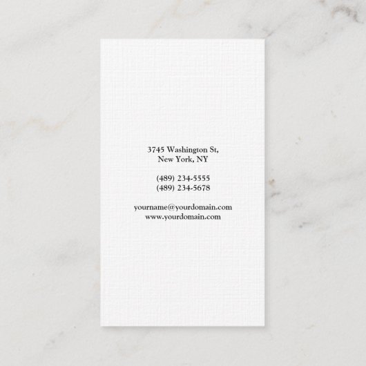 Carte De Visite Professionnel Moderne Simple Design élégant Linge (Dos)