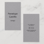 Carte De Visite Professionnel Moderne Simple Design Gris Premium (Devant / Derrière)