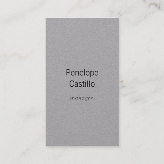 Carte De Visite Professionnel Moderne Simple Design Gris Premium (Devant)
