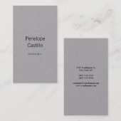 Carte De Visite Professionnel Moderne Simple Design Gris Premium (Devant / Derrière)