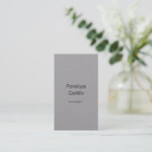Carte De Visite Professionnel Moderne Simple Design Gris Premium (Debout devant)