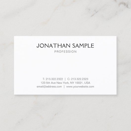 Carte De Visite Professionnel Moderne Simple Design Modèle Élégant (Devant)