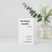 Carte De Visite Professionnel Moderne Simple Design Noir & Blanc (Debout devant)