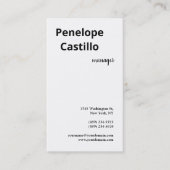 Carte De Visite Professionnel Moderne Simple Design Noir & Blanc (Devant)