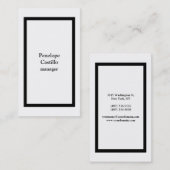 Carte De Visite Professionnel Moderne Simple Design Noir & Blanc (Devant / Derrière)