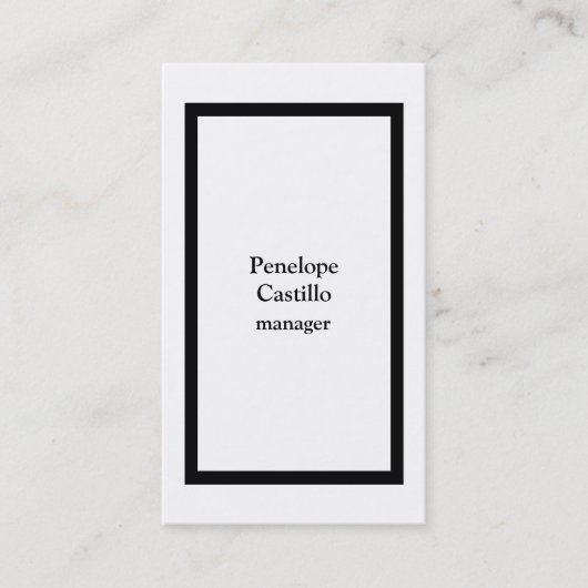 Carte De Visite Professionnel Moderne Simple Design Noir & Blanc (Devant)