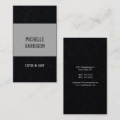 Carte De Visite Professionnel Moderne Simple Design noir gris (Devant / Derrière)