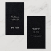 Carte De Visite Professionnel Moderne Simple Design noir gris (Devant / Derrière)