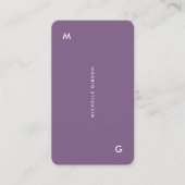 Carte De Visite Professionnel Moderne Simple Dusty Purple (Devant)